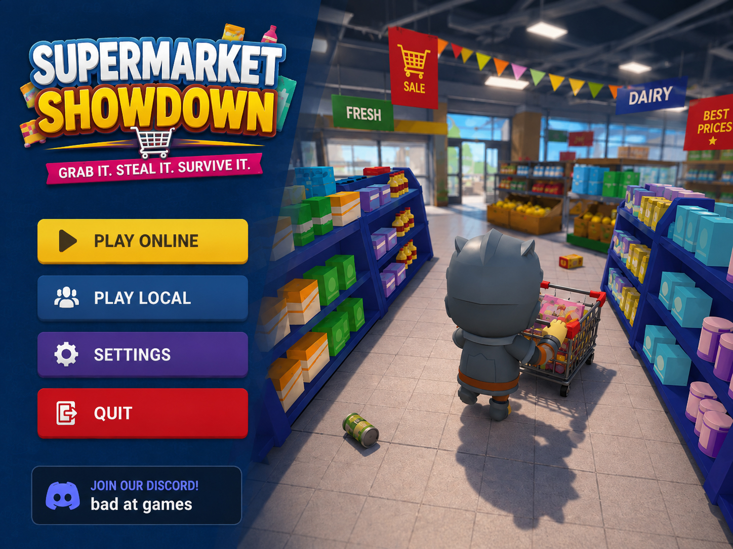 Supermarket Showdown game card